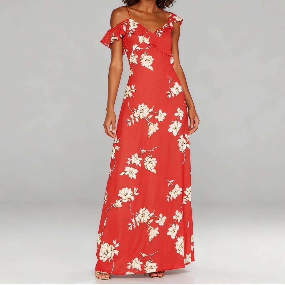 Heartloom Dylan Dress in Jasmine‎ Floral Red Maxi size Small